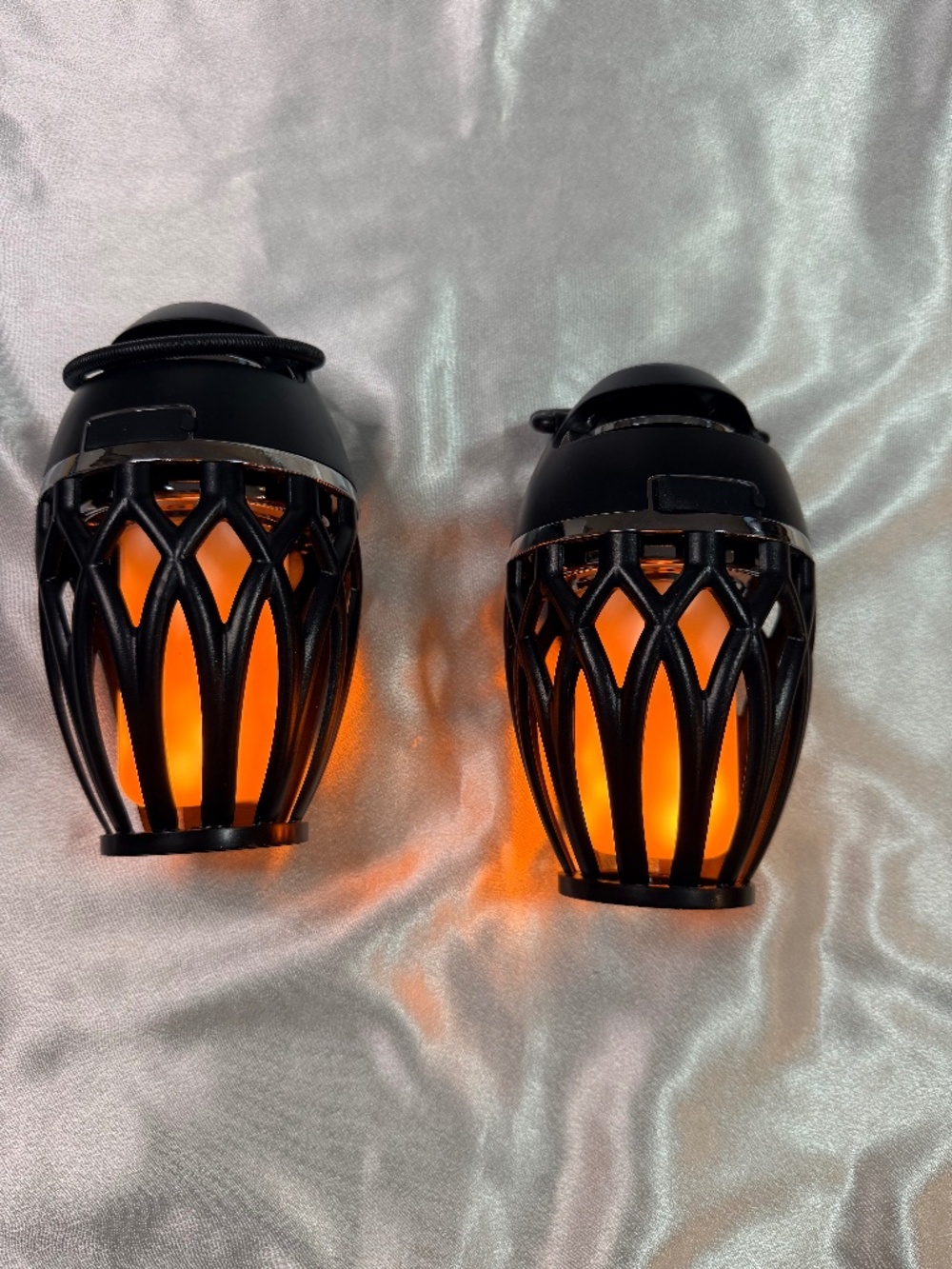 2 Pack Bluetooth Flame Atmosphere Speakers LED Lantern Wireless 5W Black